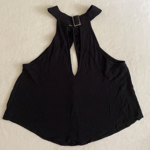 Free People | Twist & Shout Keyhole Buckle Halter Tank Top Black OB524991 (XS) - Picture 9 of 16